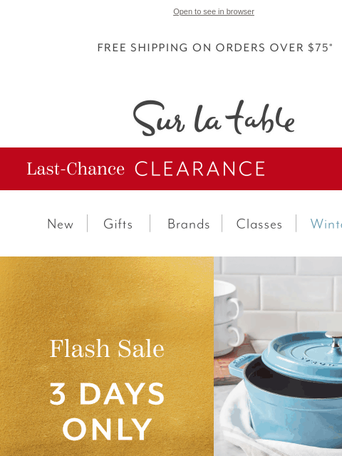 surlatable newsletter: FLASH SALE: Premium Brands at Season-Best Pricing