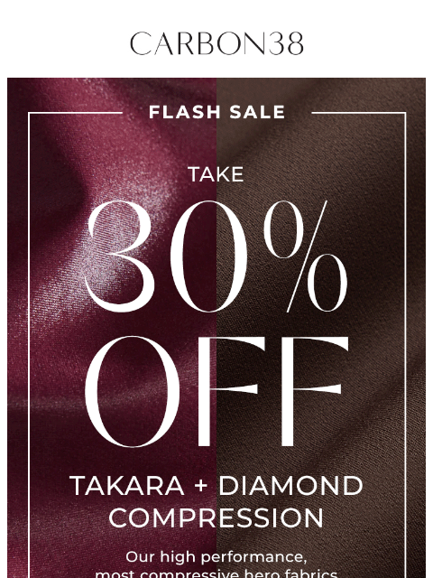 carbon38 newsletter: STARTS NOW: 30% off Takara + Diamond 💎