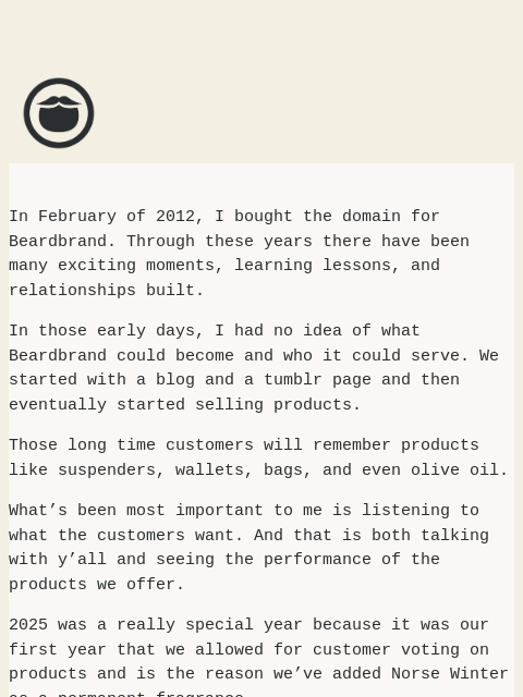 beardbrand newsletter: I Can't Believe It's Been 13 Years