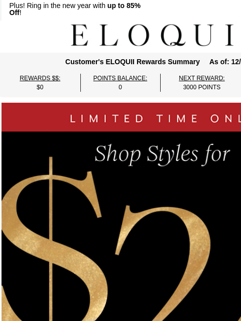 eloquii newsletter: HNY ✨ Shop styles for $20.26