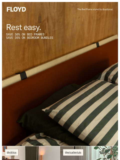 floydhome newsletter: At home with The Floyd Bed