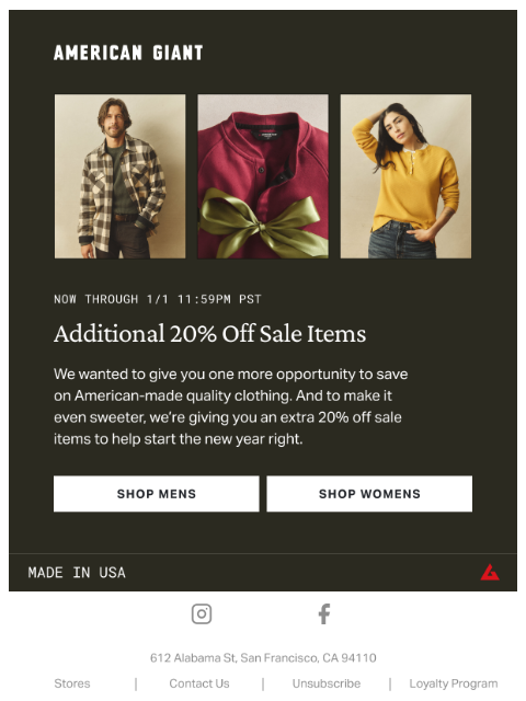 american-giant newsletter: Take an Additional 20% off Sale Items