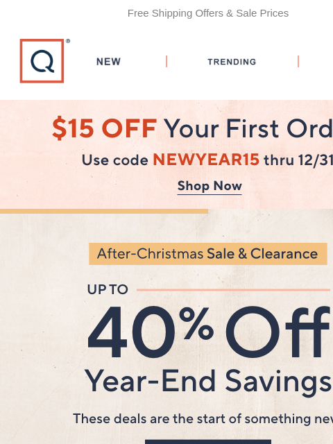 qvcemail newsletter: Ring in the New Year with Deals