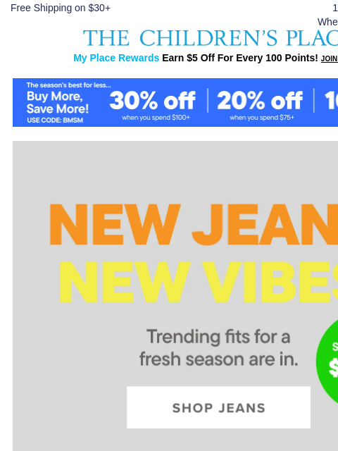 childrensplace newsletter: #Trending Jeans You Need Now: $14.99+ 👖