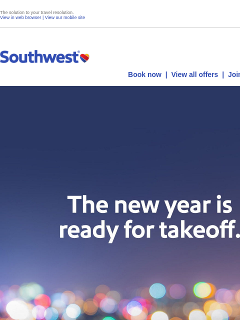 southwest newsletter: New year, new low fares.