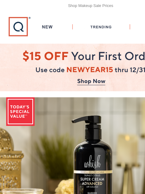 qvcemail newsletter: Hurry! Free Ship on Beauty & Whish TSV