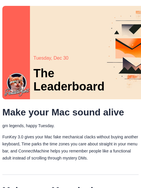 producthunt newsletter: 😸 Office neighbors will hate this