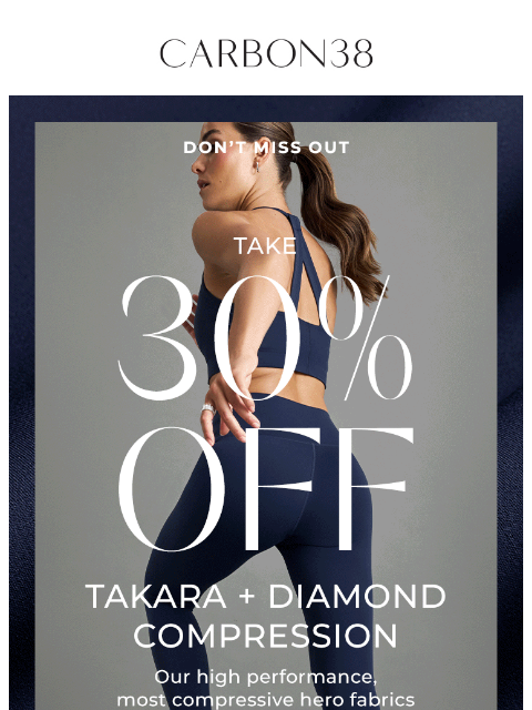 carbon38 newsletter: FLASH SALE: 30% off Takara + Diamond