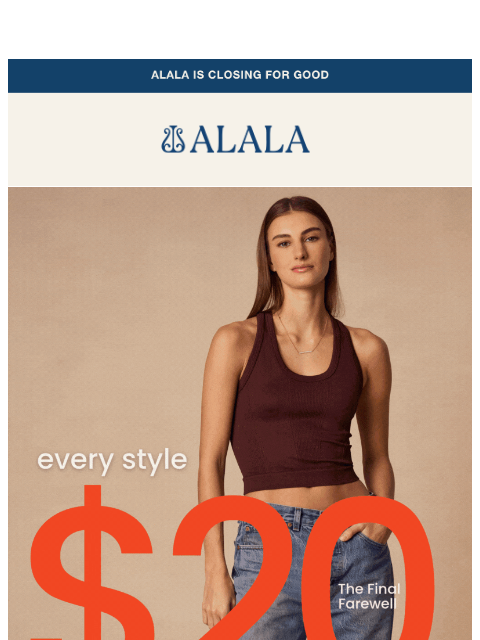 alalastyle newsletter: 🎉 Every Style Is $20: A Beautiful Ending