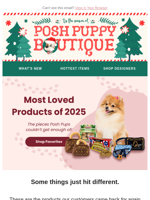 poshpuppyboutique newsletter: Most Loved by Posh Pups in 2025 🐾