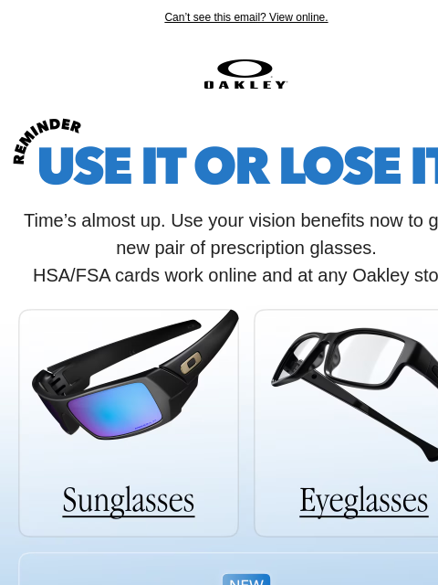 oakley newsletter: Don’t Let Your Vision Benefits Go To Waste