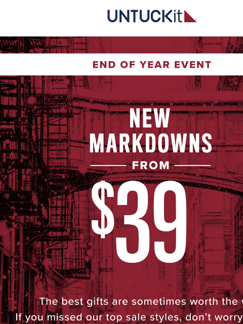 untuckit newsletter: Score New Markdowns From $39