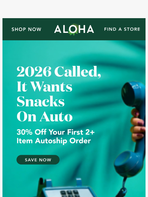 aloha newsletter: Who doesn't love 30% off?