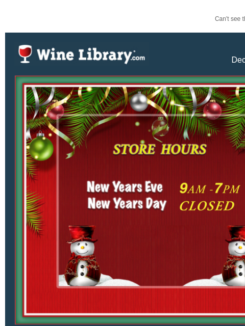 winelibrary newsletter: Our Top 5 Sparkling Wine Deals, extended holiday h...