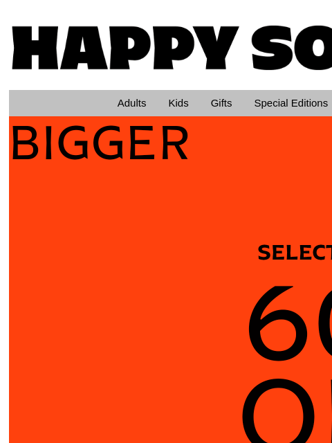 happysocks newsletter: Sale Update—Fan Favorites 60% Off!*