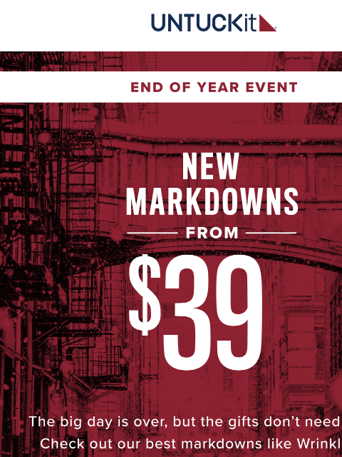 untuckit newsletter: New Markdowns On Sale From $39