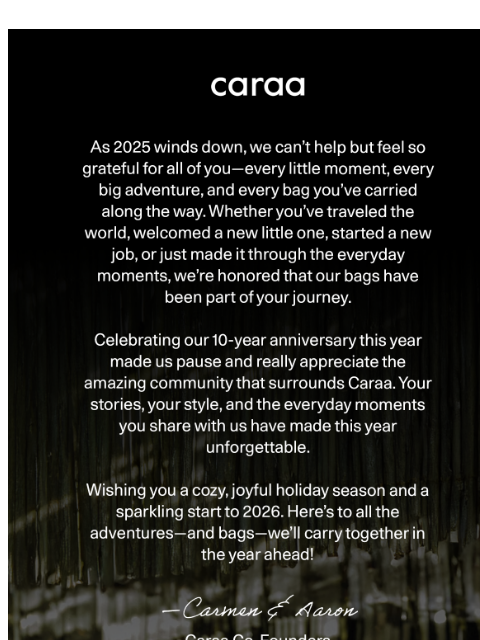 caraa newsletter: Cheers to a bright New Year ✨