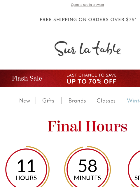 surlatable newsletter: Last Chance: Staub Up to 70% Off
