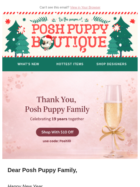 poshpuppyboutique newsletter: A Thank You From Our Founder 💕