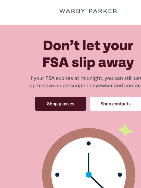 warbyparker newsletter: Final hours for your FSA?