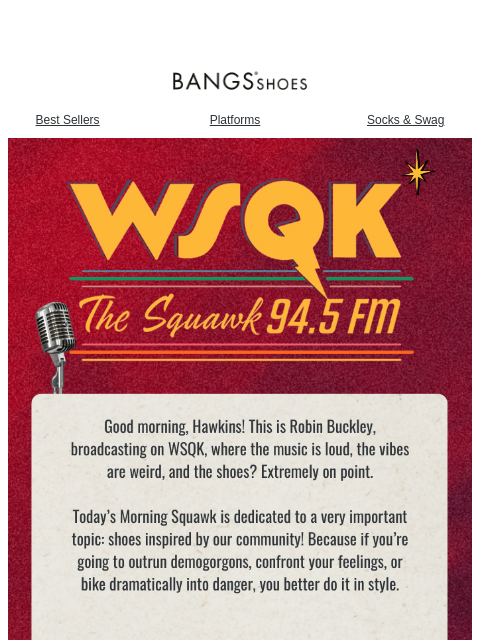 bangsshoes newsletter: Good morning, Hawkins! 🧇🚴‍♂️🔦