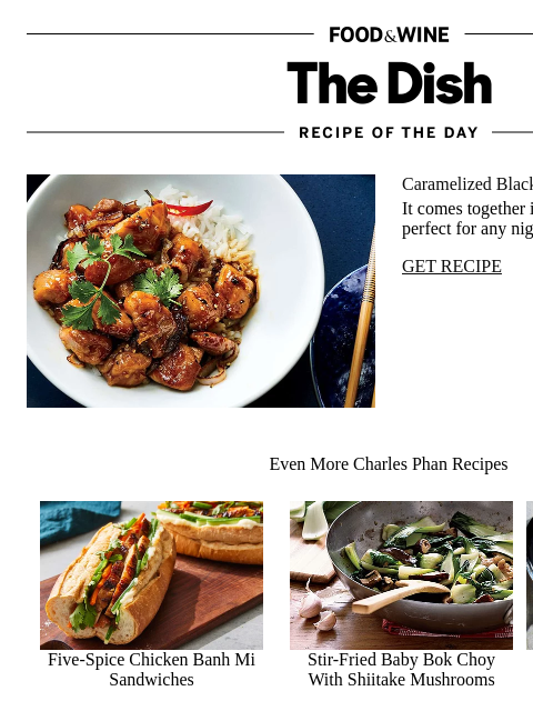 foodandwine newsletter: Caramelized Black Pepper Chicken