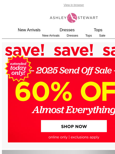 ashleystewart newsletter: Color crush: 60% off Winter white ❄️🤍🐇