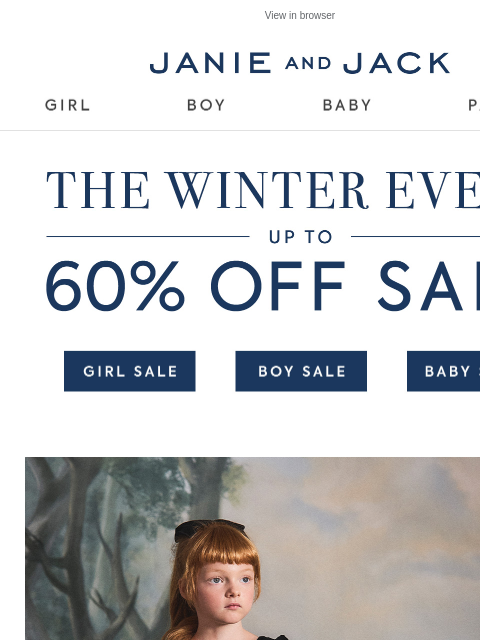 janieandjack newsletter: Black, white and up to 60% off