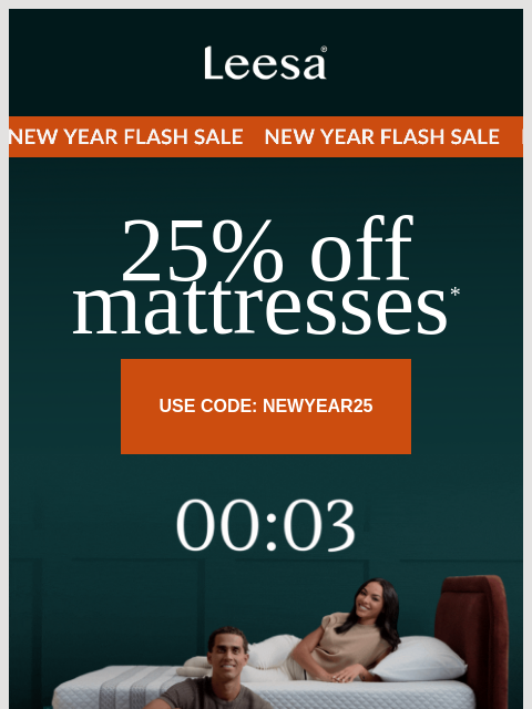 leesasleep newsletter: Start 2026 with 25% off sitewide*